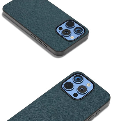 ABEEL For iPhone 16 Pro Max Cases Genuine Cow Leather+PC+TPU Phone Cover