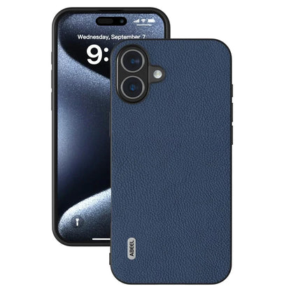 ABEEL For iPhone 16 Cases Genuine Cow Leather+PC+TPU Phone Cover