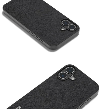 ABEEL For iPhone 16 Cases Genuine Cow Leather+PC+TPU Phone Cover