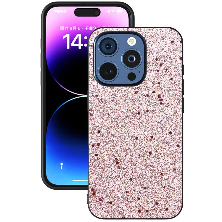 For iPhone 16 Pro Max Case Glitter Design PU+PC+TPU Protective Phone Cover