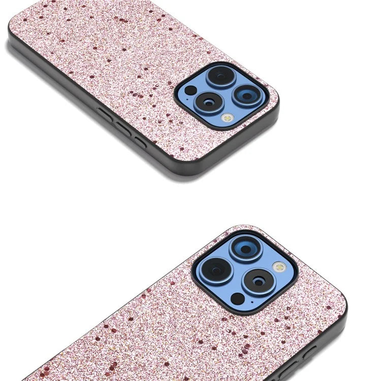 For iPhone 16 Pro Case Glitter Design PU+PC+TPU Protective Phone Cover