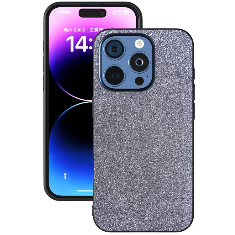 For iPhone 16 Pro Case Glitter Design PU+PC+TPU Protective Phone Cover