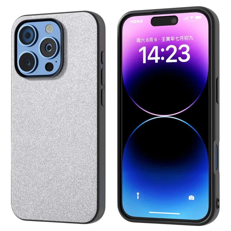 For iPhone 16 Pro Case Glitter Design PU+PC+TPU Protective Phone Cover