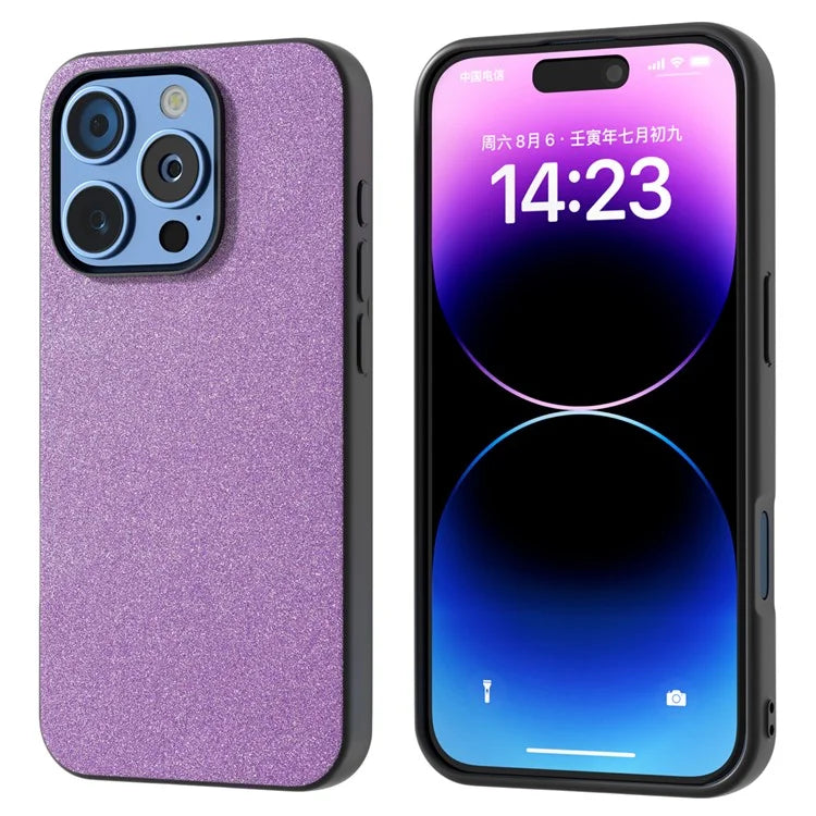 For iPhone 16 Pro Case Glitter Design PU+PC+TPU Protective Phone Cover