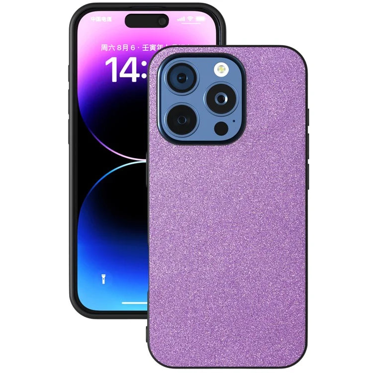 For iPhone 16 Pro Case Glitter Design PU+PC+TPU Protective Phone Cover