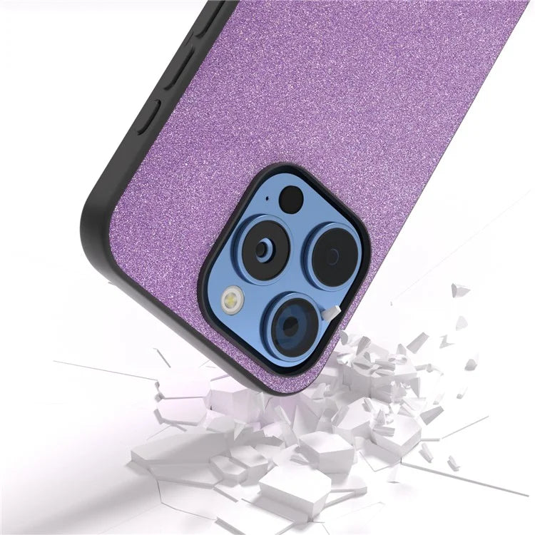 For iPhone 16 Pro Case Glitter Design PU+PC+TPU Protective Phone Cover