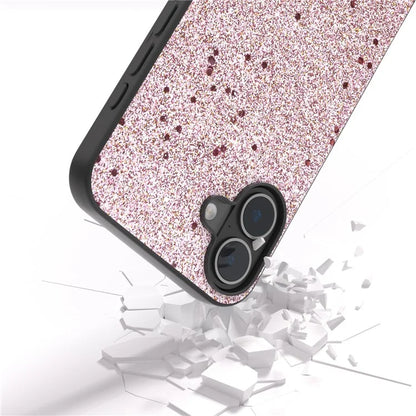 For iPhone 16 Plus Case Glitter Design PU+PC+TPU Protective Phone Cover