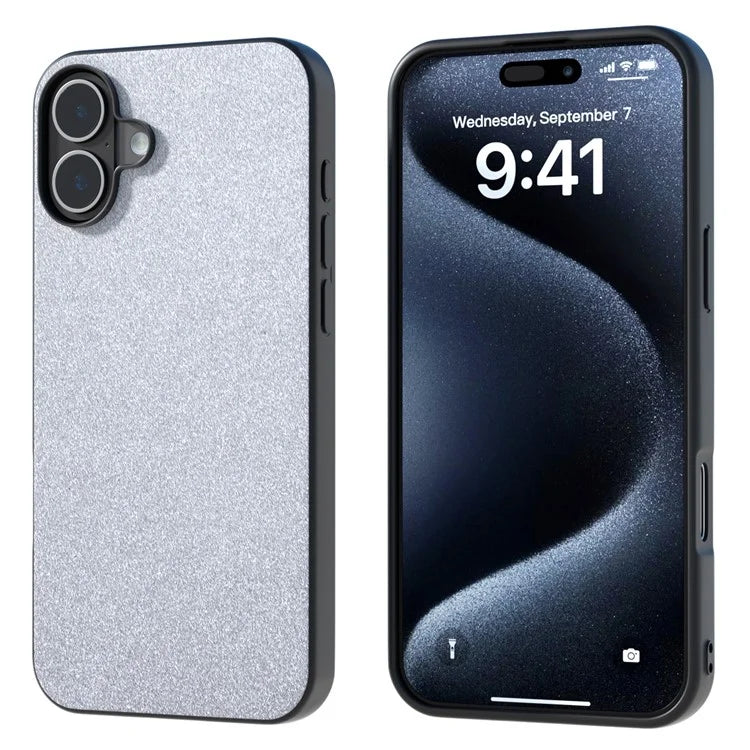 For iPhone 16 Plus Case Glitter Design PU+PC+TPU Protective Phone Cover