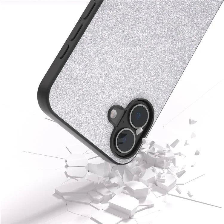 For iPhone 16 Plus Case Glitter Design PU+PC+TPU Protective Phone Cover