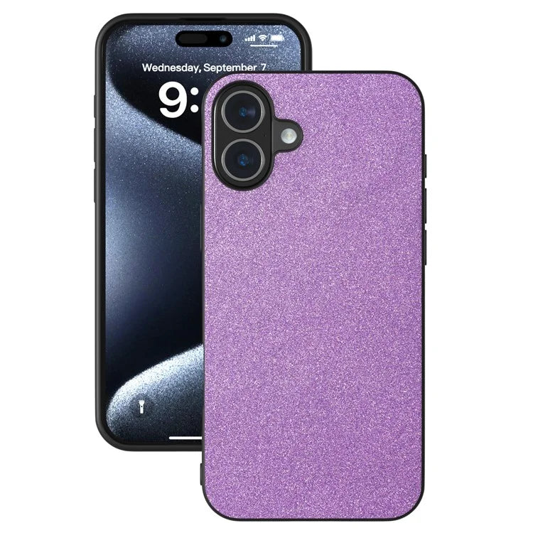 For iPhone 16 Case Glitter Design PU+PC+TPU Protective Phone Cover