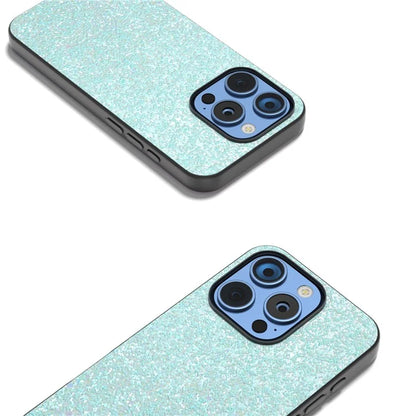 For iPhone 16 Pro Max Case Glitter PU Covered PC+TPU Phone Shell