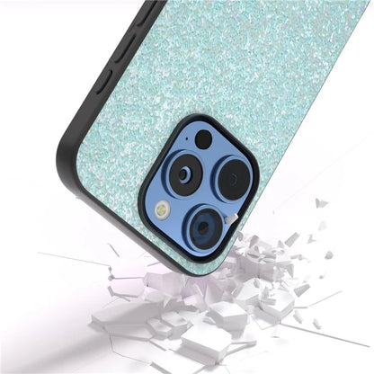 For iPhone 16 Pro Max Case Glitter PU Covered PC+TPU Phone Shell