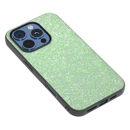 For iPhone 16 Pro Max Case Glitter PU Covered PC+TPU Phone Shell