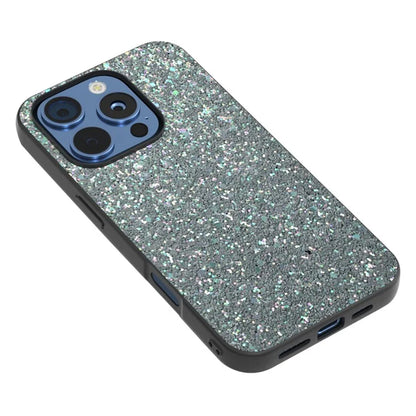 For iPhone 16 Pro Max Case Glitter PU Covered PC+TPU Phone Shell