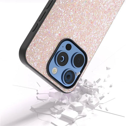 For iPhone 16 Pro Max Case Glitter PU Covered PC+TPU Phone Shell