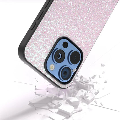 For iPhone 16 Pro Max Case Glitter PU Covered PC+TPU Phone Shell