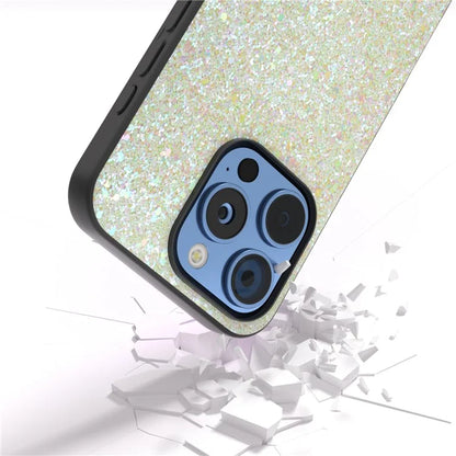 For iPhone 16 Pro Max Case Glitter PU Covered PC+TPU Phone Shell