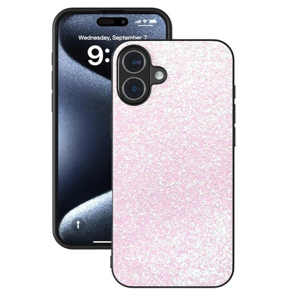 For iPhone 16 Plus Case Glitter PU Covered PC+TPU Phone Shell