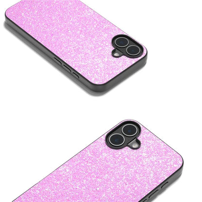 For iPhone 16 Case Glitter PU Covered PC+TPU Phone Shell