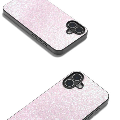 For iPhone 16 Case Glitter PU Covered PC+TPU Phone Shell
