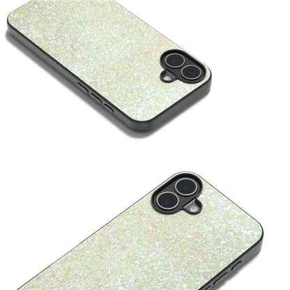 For iPhone 16 Case Glitter PU Covered PC+TPU Phone Shell