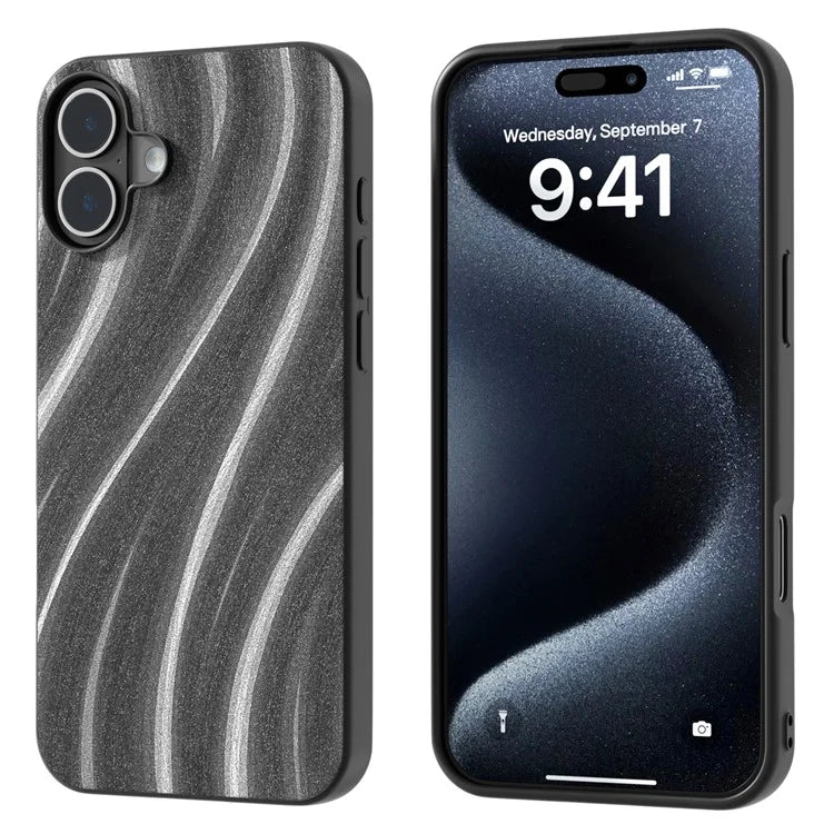 For iPhone 16 Case Milky Way Pattern PU+PC+TPU Shockproof Phone Cover