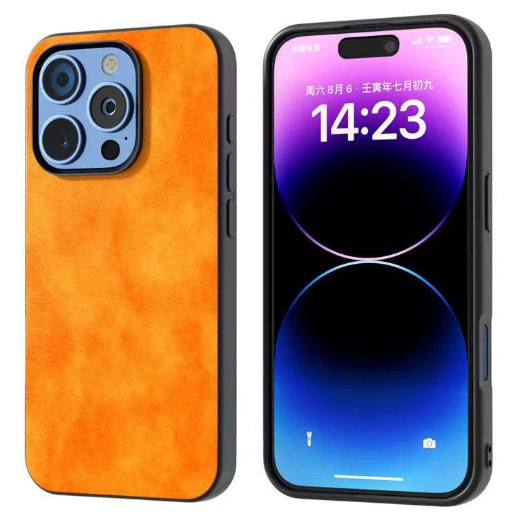 For iPhone 16 Pro Max Case Litchi Texture PU Leather+PC+TPU Phone Cover Black Edge