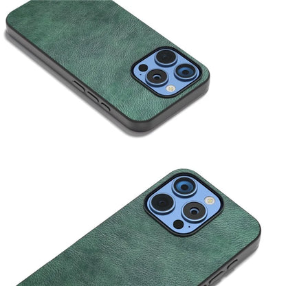 For iPhone 16 Pro Max Case Litchi Texture PU Leather+PC+TPU Phone Cover Black Edge
