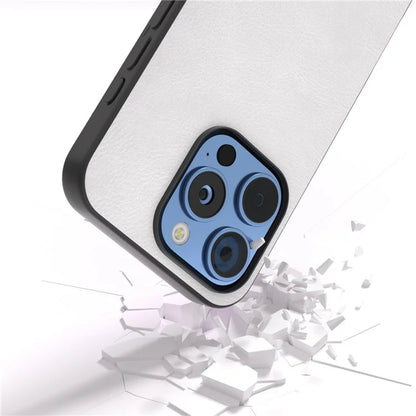 For iPhone 16 Pro Max Case Litchi Texture PU Leather+PC+TPU Phone Cover Black Edge