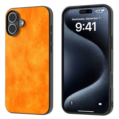 For iPhone 16 Plus Case Litchi Texture PU Leather+PC+TPU Phone Cover Black Edge