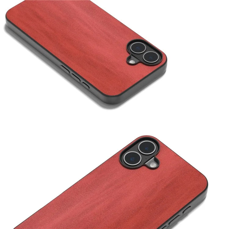 For iPhone 16 Plus Case Cowhide Texture PU+TPU+PC Protective Phone Cover