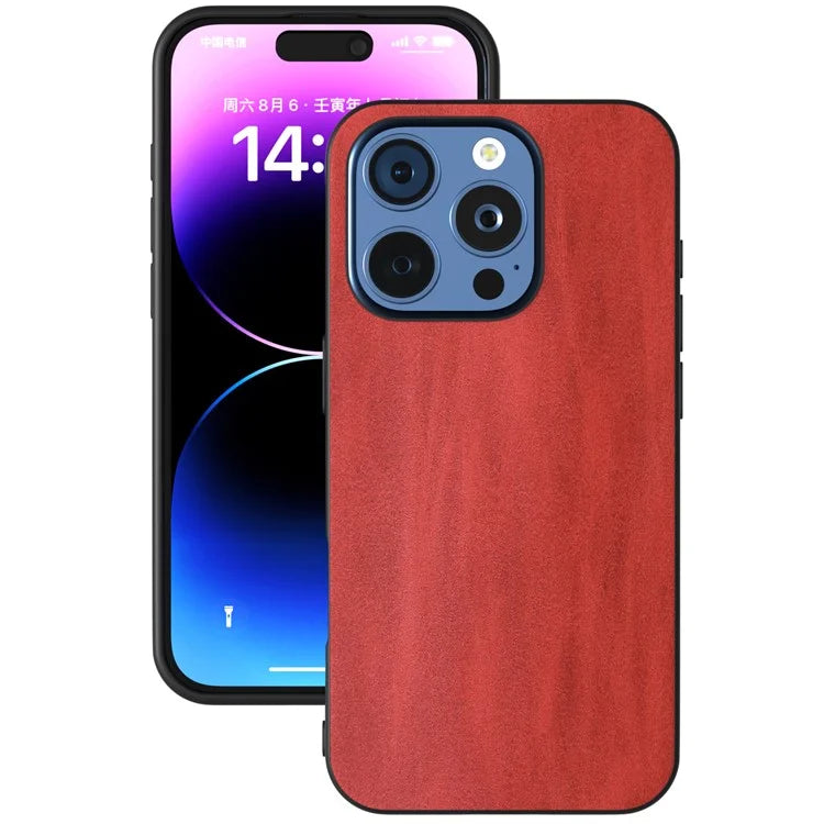 For iPhone 16 Pro Max Case Cowhide Texture PU+TPU+PC Protective Phone Cover