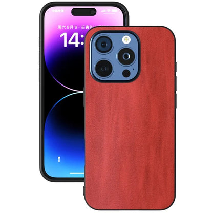 For iPhone 16 Pro Max Case Cowhide Texture PU+TPU+PC Protective Phone Cover