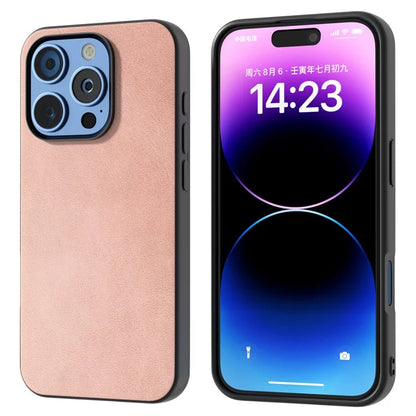 For iPhone 16 Pro Max Case Cowhide Texture PU+TPU+PC Protective Phone Cover