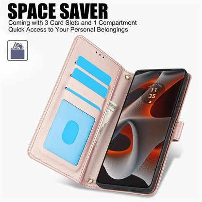 SY-003 For Motorola Moto G 5G (2024) / Moto G Play 5G (2024) Case PU Leather Stand View Phone Wallet Cover with Hand Strap