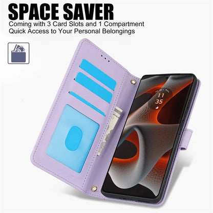 SY-003 For Motorola Moto G 5G (2024) / Moto G Play 5G (2024) Case PU Leather Stand View Phone Wallet Cover with Hand Strap