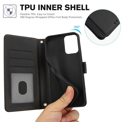 SY-003 For Motorola Moto G 5G (2024) / Moto G Play 5G (2024) Case PU Leather Stand View Phone Wallet Cover with Hand Strap