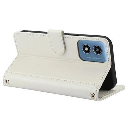 SY-003 For Motorola Moto G 5G (2024) / Moto G Play 5G (2024) Case PU Leather Stand View Phone Wallet Cover with Hand Strap