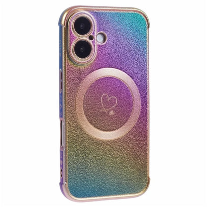 For iPhone 16 Magnetic Case TPU Gradient Electroplated Phone Cover