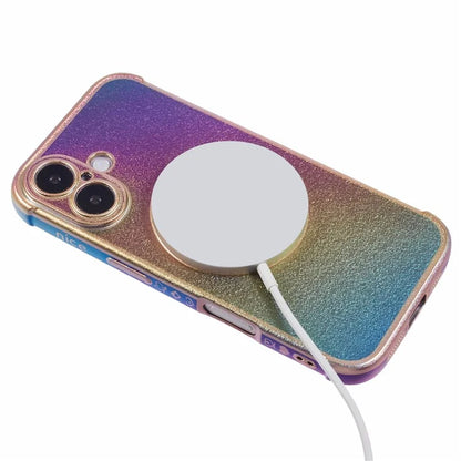 For iPhone 16 Magnetic Case TPU Gradient Electroplated Phone Cover