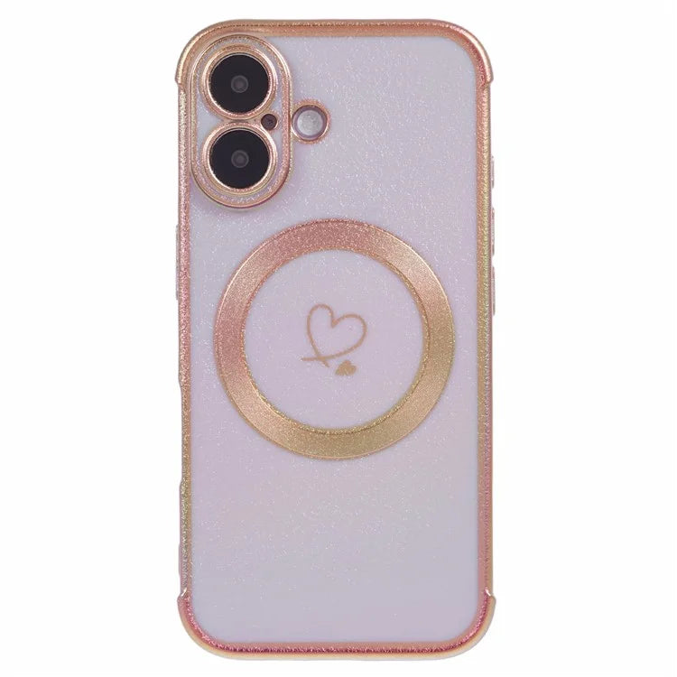 For iPhone 16 Magnetic Case TPU Gradient Electroplated Phone Cover