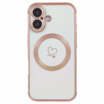 For iPhone 16 Magnetic Case TPU Gradient Electroplated Phone Cover