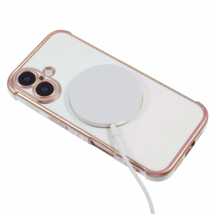 For iPhone 16 Magnetic Case TPU Gradient Electroplated Phone Cover