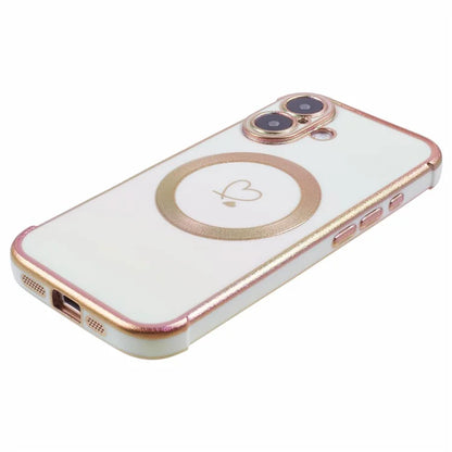 For iPhone 16 Magnetic Case TPU Gradient Electroplated Phone Cover