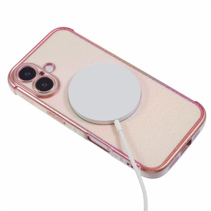 For iPhone 16 Magnetic Case TPU Gradient Electroplated Phone Cover