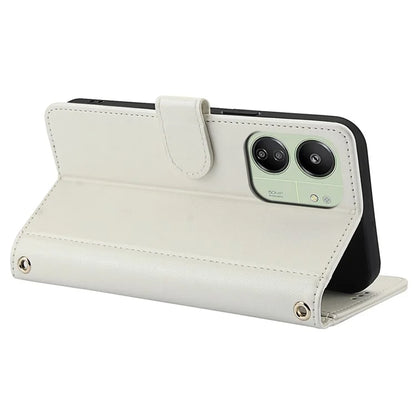 SY-003 For Xiaomi Poco M6 5G / Redmi 13R 5G / 13C 5G / 13C 4G / Poco C65 4G Case PU Leather Phone Wallet Cover with Hand Strap