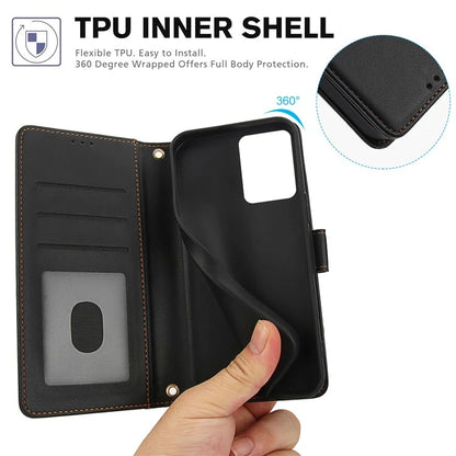 SY-003 For Xiaomi Poco M6 5G / Redmi 13R 5G / 13C 5G / 13C 4G / Poco C65 4G Case PU Leather Phone Wallet Cover with Hand Strap