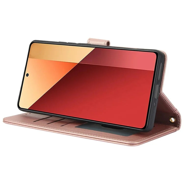 SY-003 For Xiaomi Poco M6 5G / Redmi 13R 5G / 13C 5G / 13C 4G / Poco C65 4G Case PU Leather Phone Wallet Cover with Hand Strap