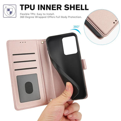 SY-003 For Xiaomi Poco M6 5G / Redmi 13R 5G / 13C 5G / 13C 4G / Poco C65 4G Case PU Leather Phone Wallet Cover with Hand Strap