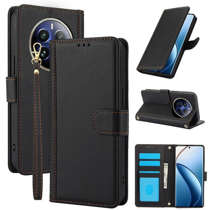 SY-003 For Realme 12 4G / 12+ 5G / Narzo 70 5G / Narzo 70 Pro 5G / P1 5G Case PU Leather Phone Wallet Cover with Hand Strap